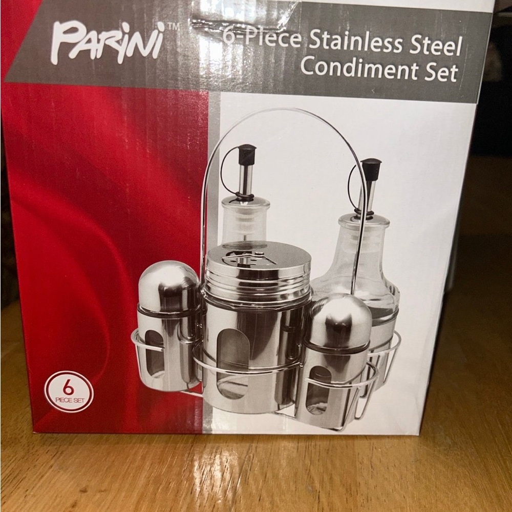 Parini stainless steal 6 piece condiment set